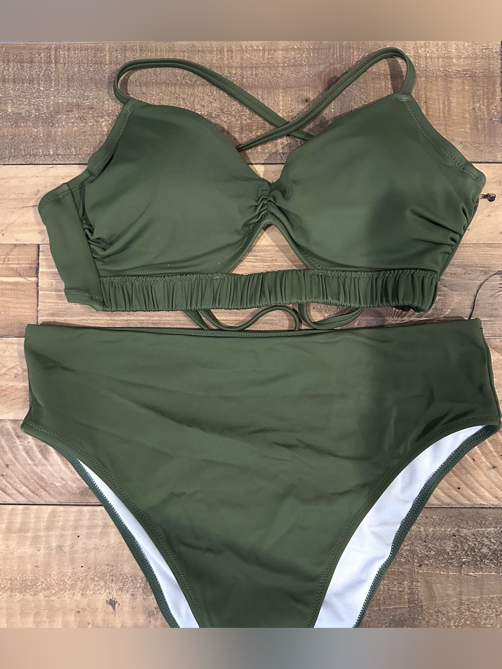 Olive Green Bikini Top & Bottoms